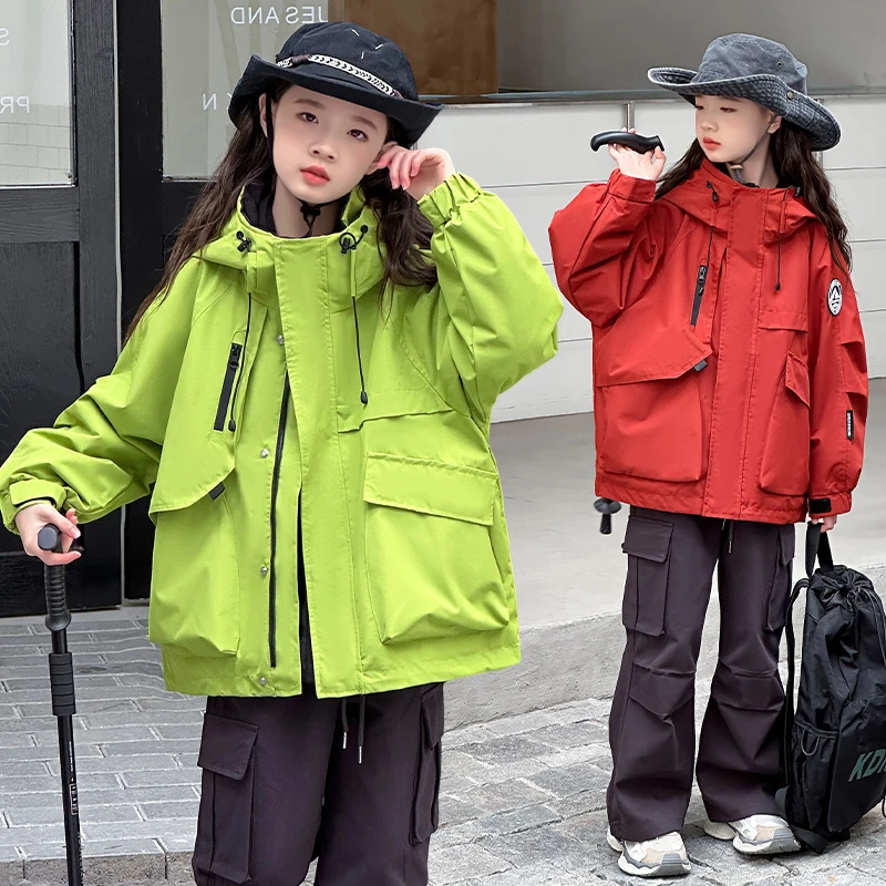 女童冲锋衣三合一可拆卸秋季潮款新款中大童户外三防儿童外套春秋