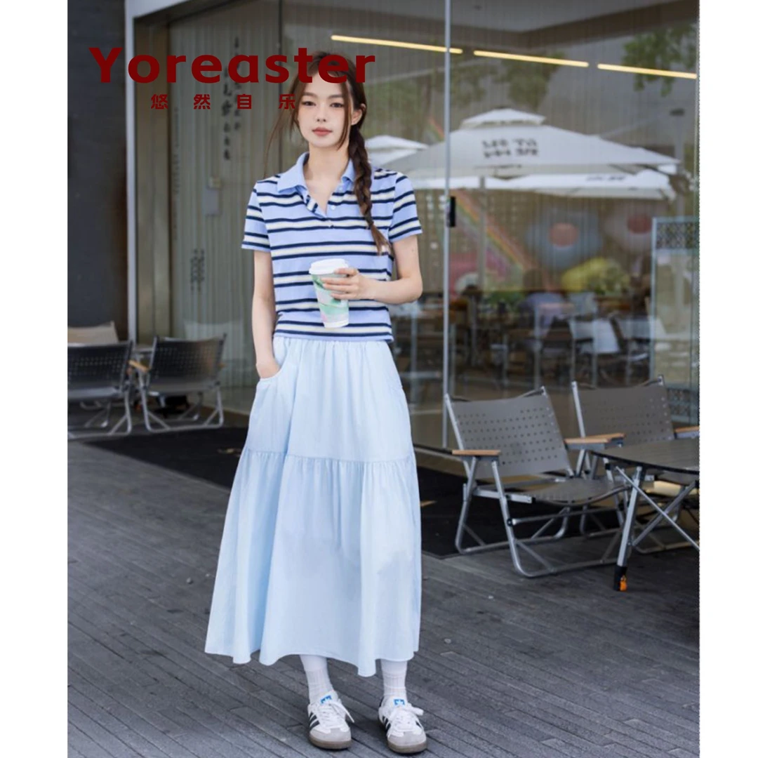 【신상품】白色半身裙夏季薄款a字裙梨型身材遮胯显瘦裙子