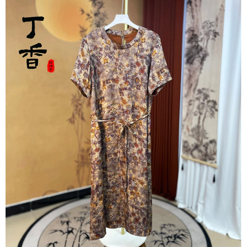 013高端富太太V领半袖连衣裙女显瘦