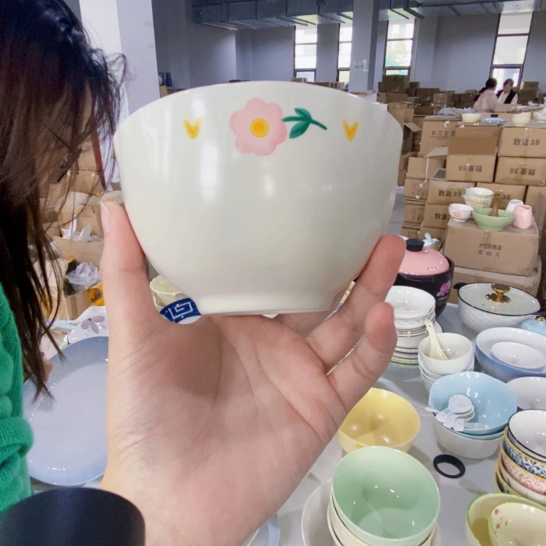 陶5个小花米饭碗福利