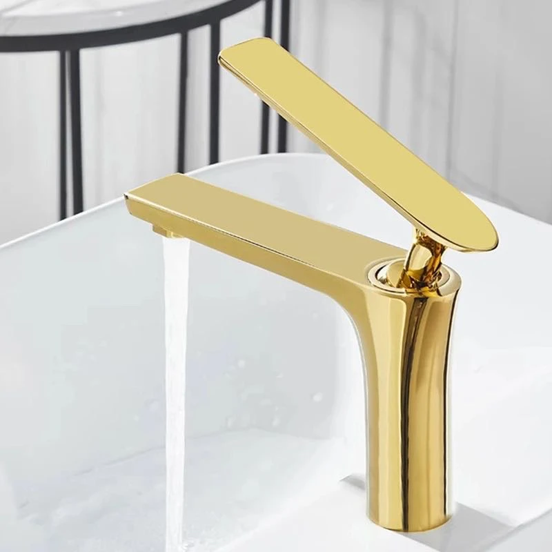 轻奢全铜拉丝金冷热面盆水龙头家用卫生间洗手盆适用洗脸盆