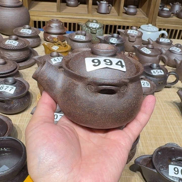 杯众*圆粗瓷茶具素胎无釉盖碗