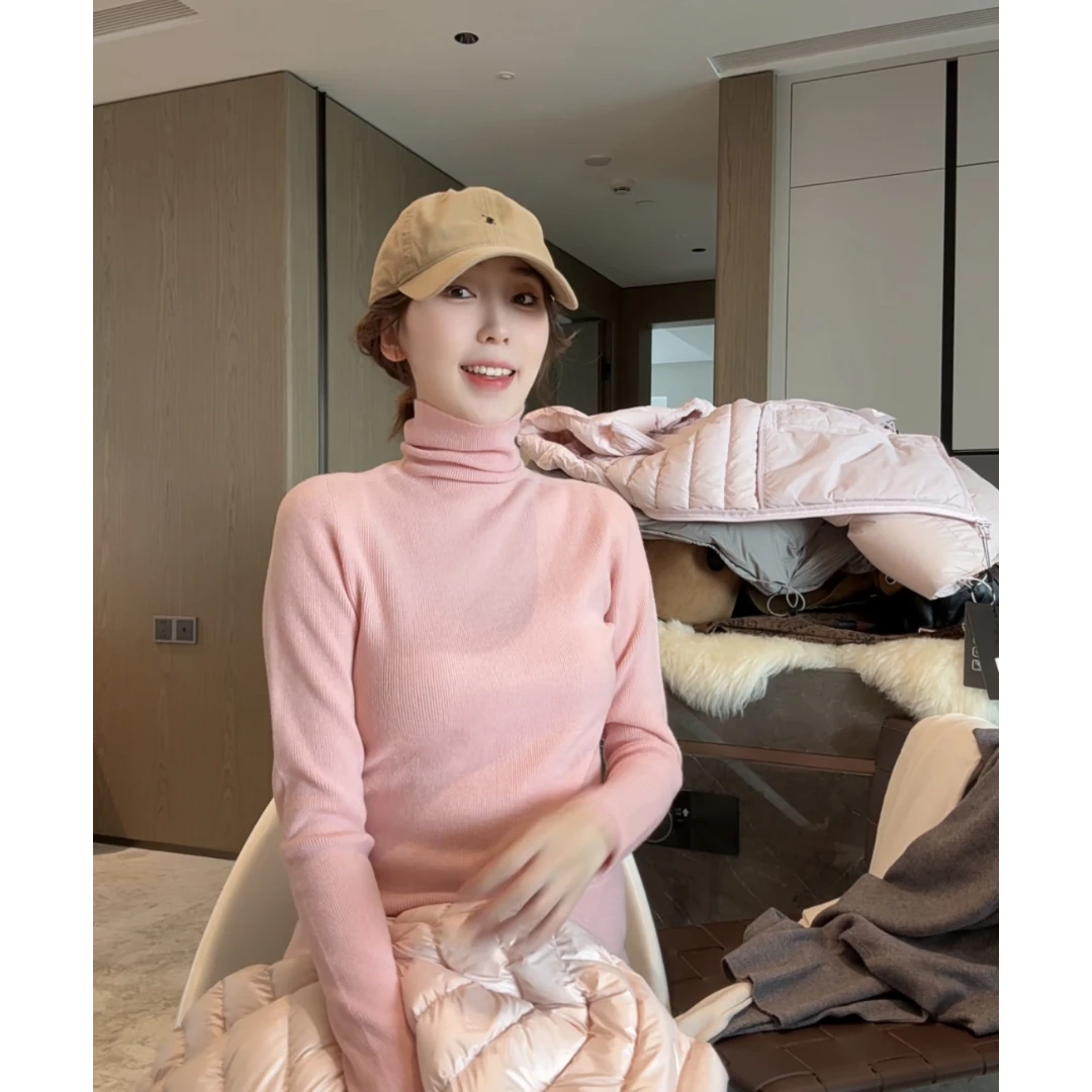 徐靖靖【穿出直角肩】秋冬高领毛衣打底衫女显瘦洋气针织衫2510027