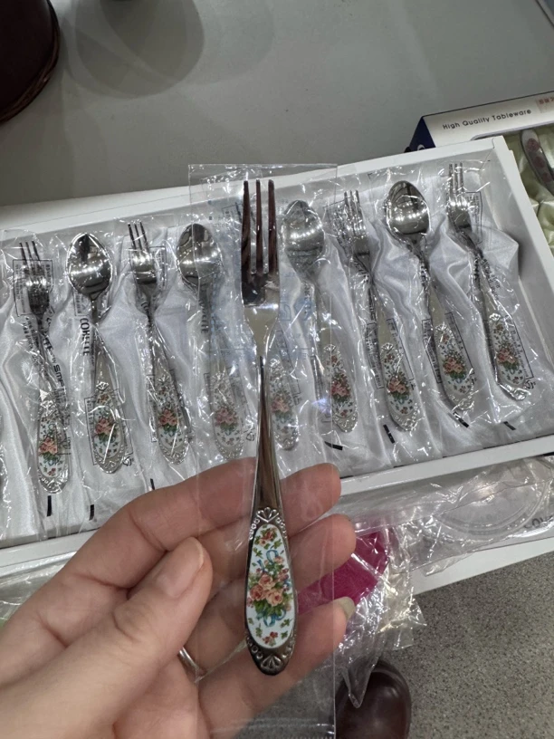 韩国进口三梅SMF高档食品级不锈钢咖啡勺水果叉