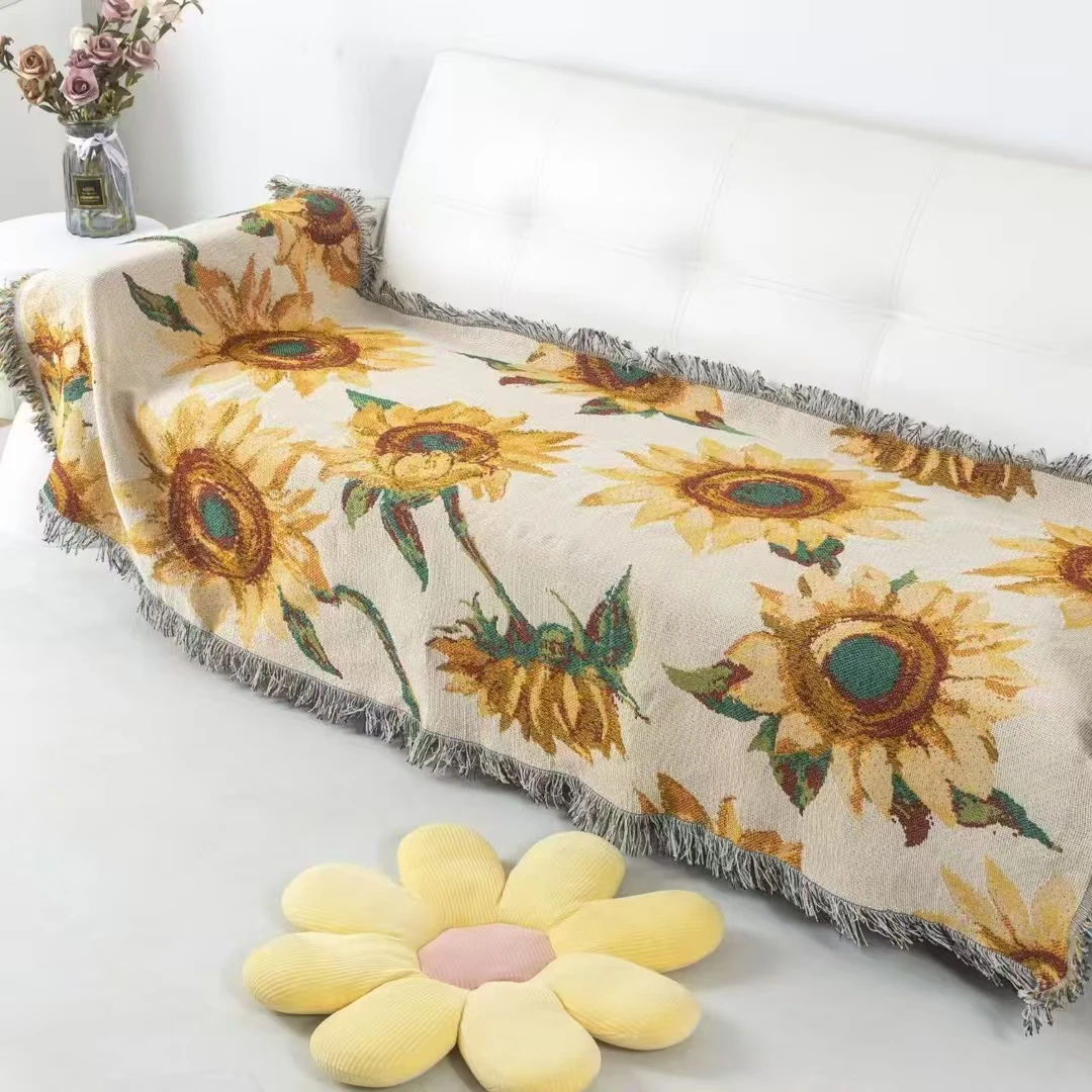 80*180 向日葵沙发巾 防滑 防尘 简约