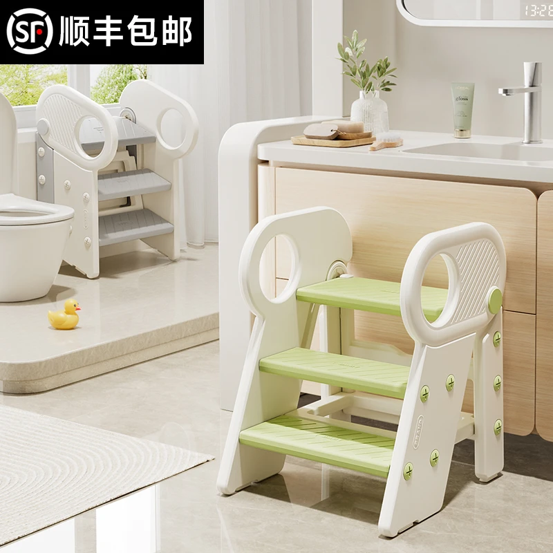 宝宝洗手台阶凳儿童扶手凳婴儿楼梯洗漱台阶梯脚踩凳洗脸梯子折叠