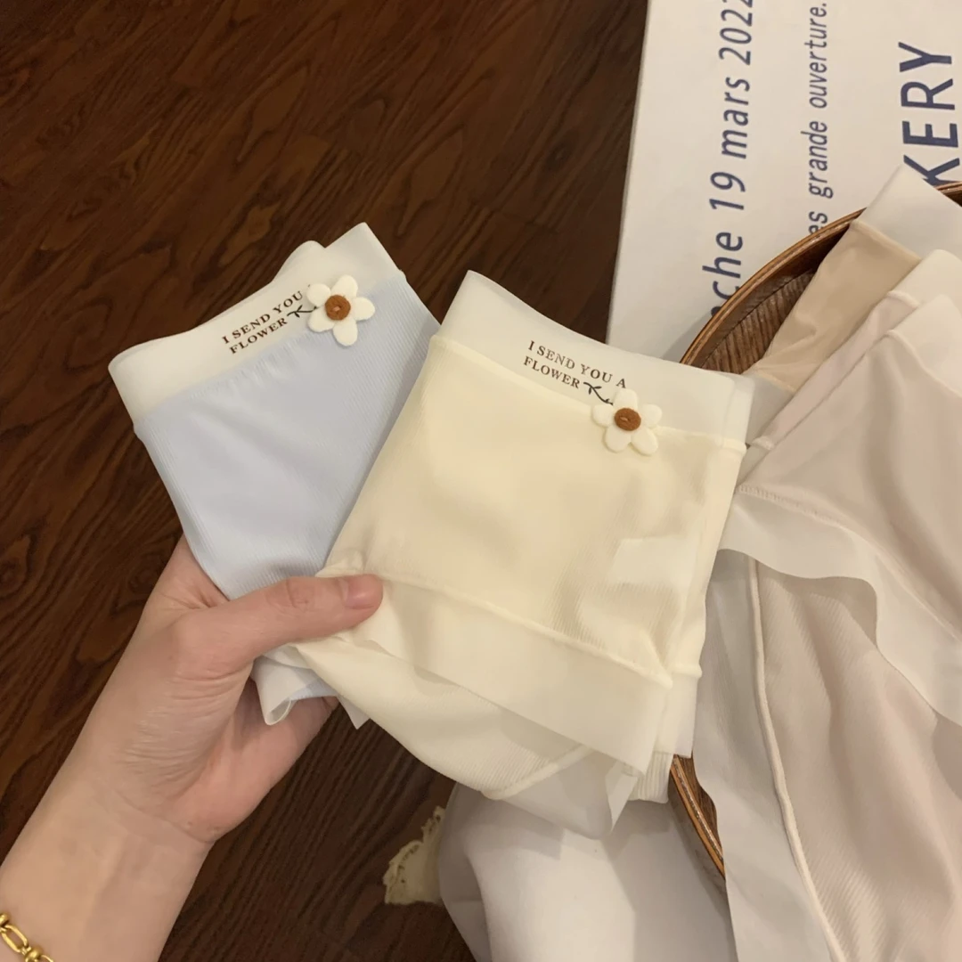 冰丝无痕内裤女生7A抑菌纯棉裆裸感透气夏季薄款中腰少女士三角裤