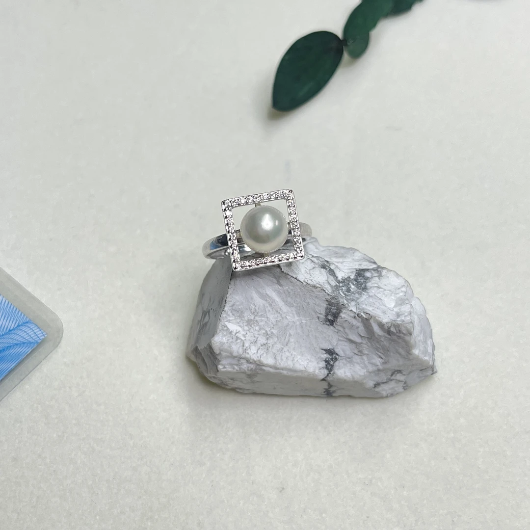 全新未使用  【六六中古】孤品s925海水珍珠开口戒指aj4101