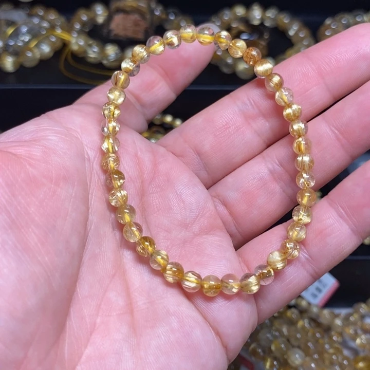 未镶嵌手链水晶囍***⋄天然钛晶