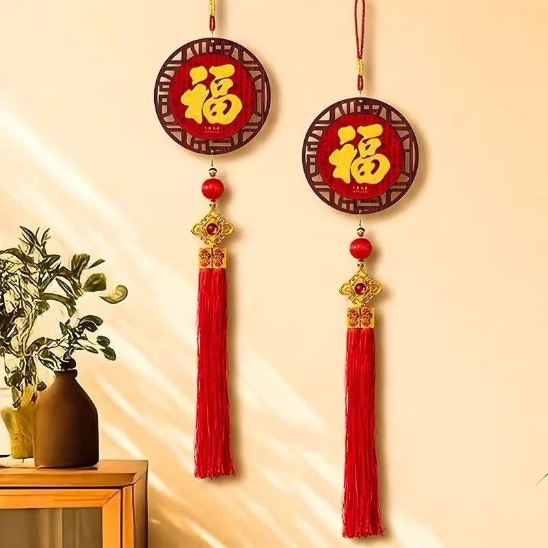 马年圆形金福挂件新年春节客厅玄关装饰用品