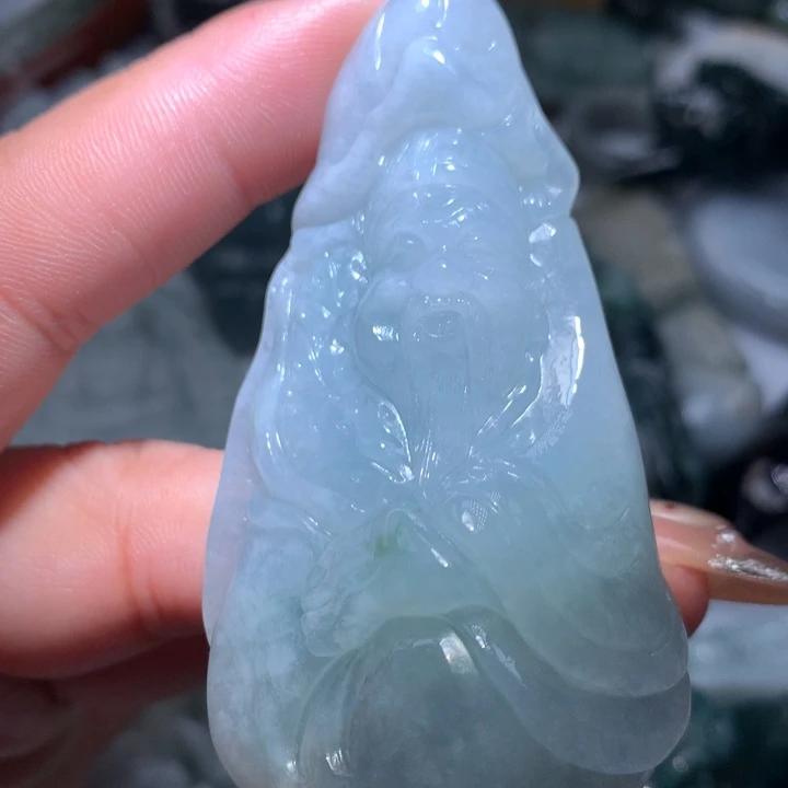 翡翠未镶嵌颈饰保真天然A货翡翠