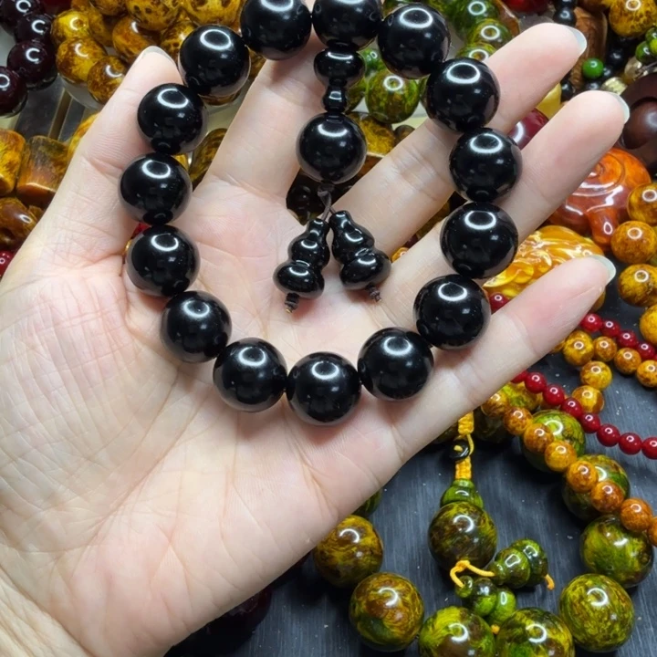 松木琥珀木文玩手串