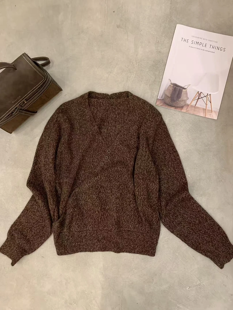 女毛针织衫濮院女士羊驼绒套头衫高领打底衫长袖咖色