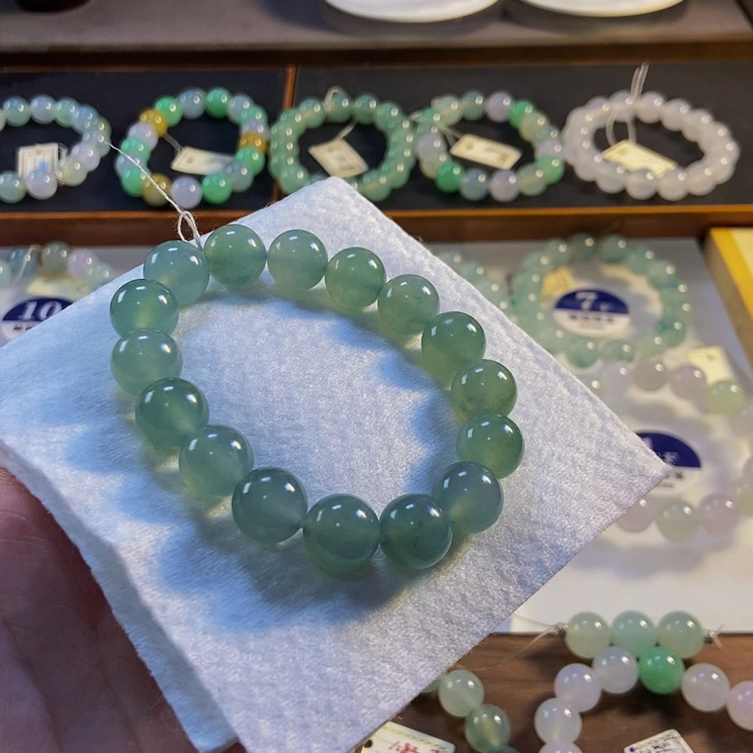 定制翡翠未镶嵌翡翠手串卡12+