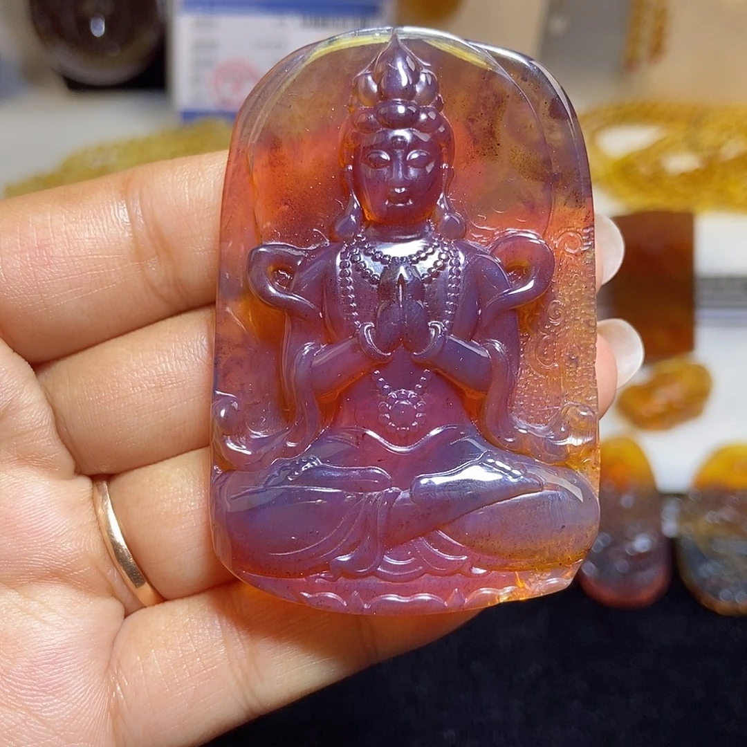 未镶嵌颈饰琥珀缅甸天然琥珀吊坠
