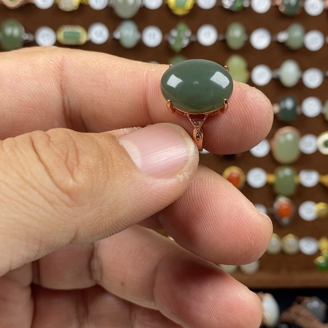 和田玉（青玉）戒指合金