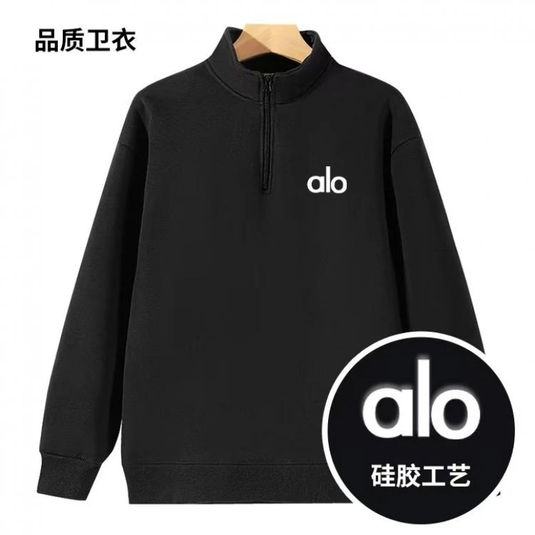 alo硅胶工艺早秋卫衣【大牌专柜】2025秋冬棉时尚圆领百搭男女卫衣