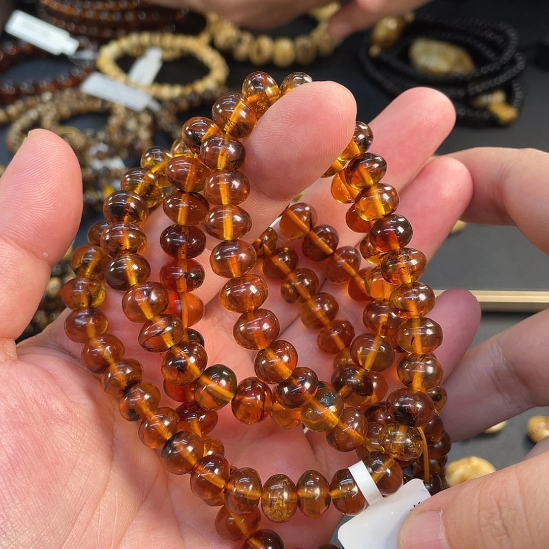 琥珀未镶嵌裸石9mm金珀