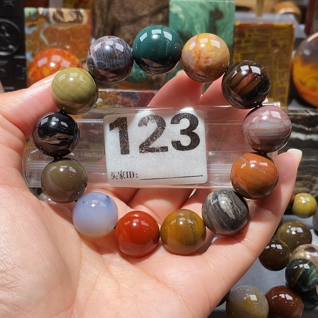 未镶嵌天然北票硅化玉手串卡17.9硅化玉