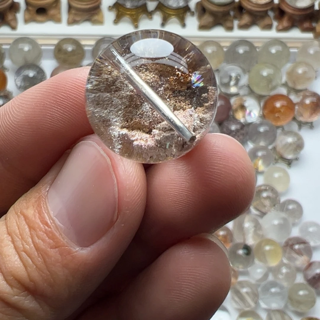 水晶未镶嵌珠宝半成品幽灵球