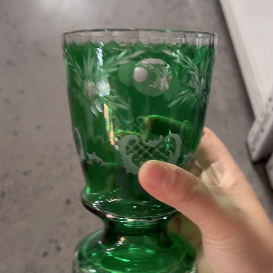 平底款水晶玻璃微瑕一个