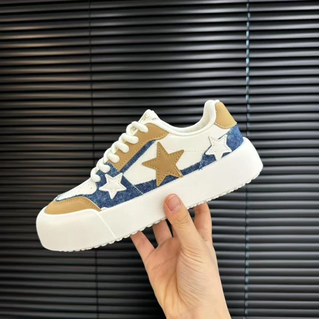 小众复古百搭星星鞋女2025秋季新款运动休闲鞋厚底鞋 B18 XFL 检