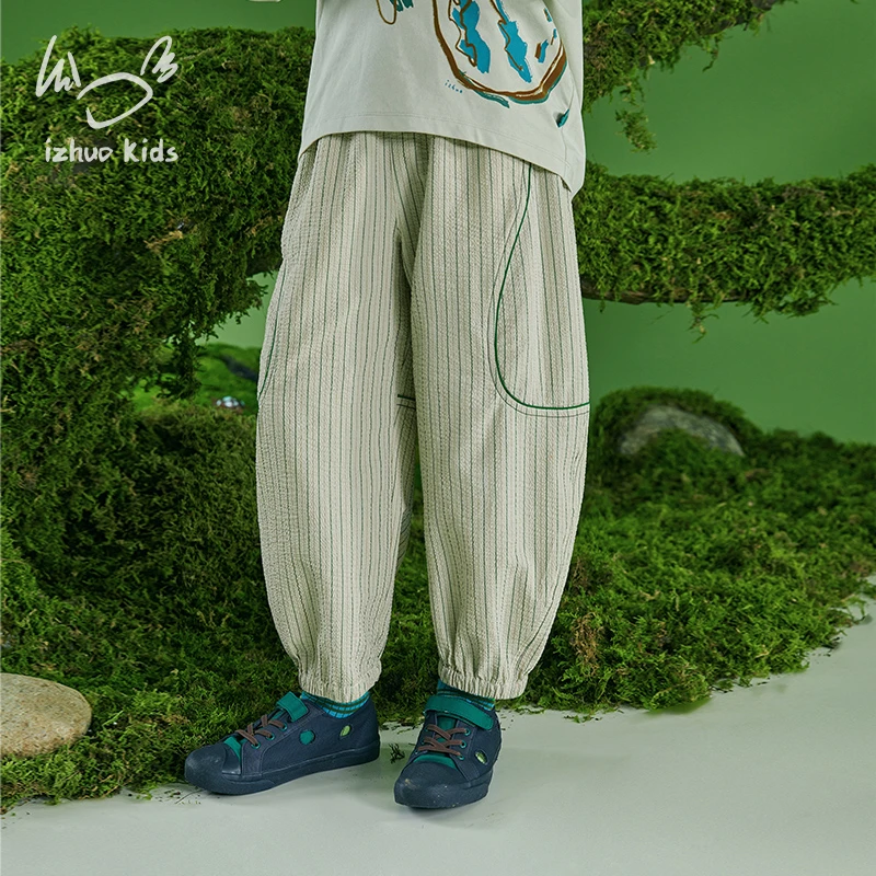 小日着美学宽松休闲裤童装2025春季新款运动防蚊透气长裤TD1134K0