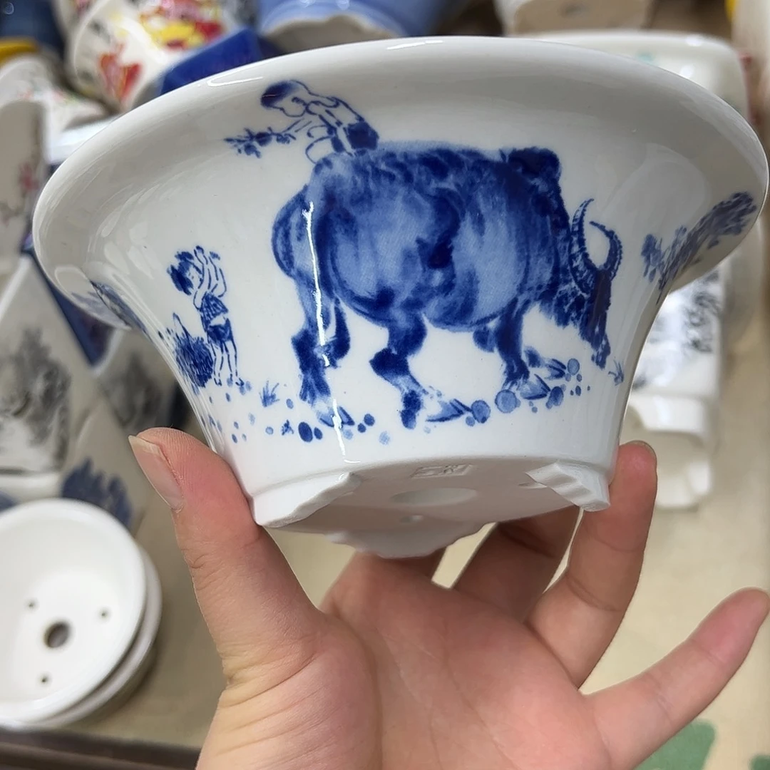 紫砂花盆134号瑕疵16.5/7cm