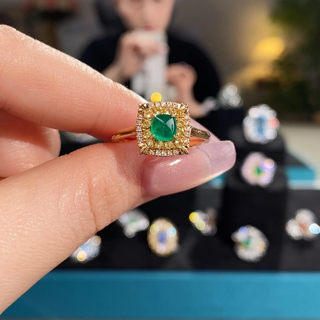 祖母绿戒指18K金镶嵌0.51ct