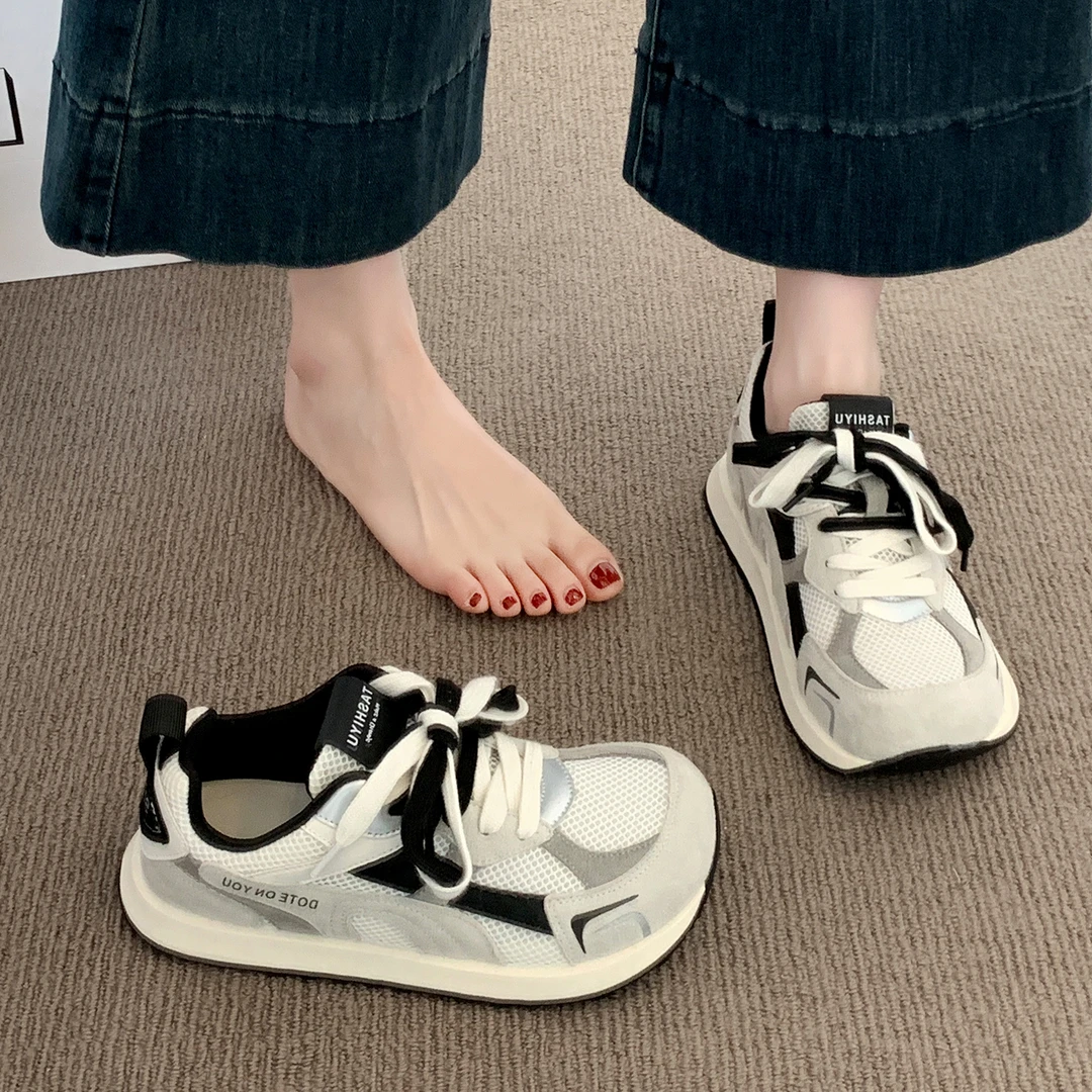 厚底德训鞋女2025新款秋季鞋子网红百搭爆款小众设计感休闲运动鞋