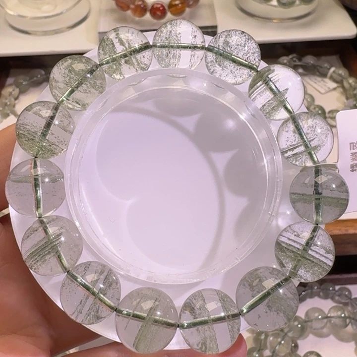 未镶嵌水晶手链巴西金沙翠绿幽灵13.7mm