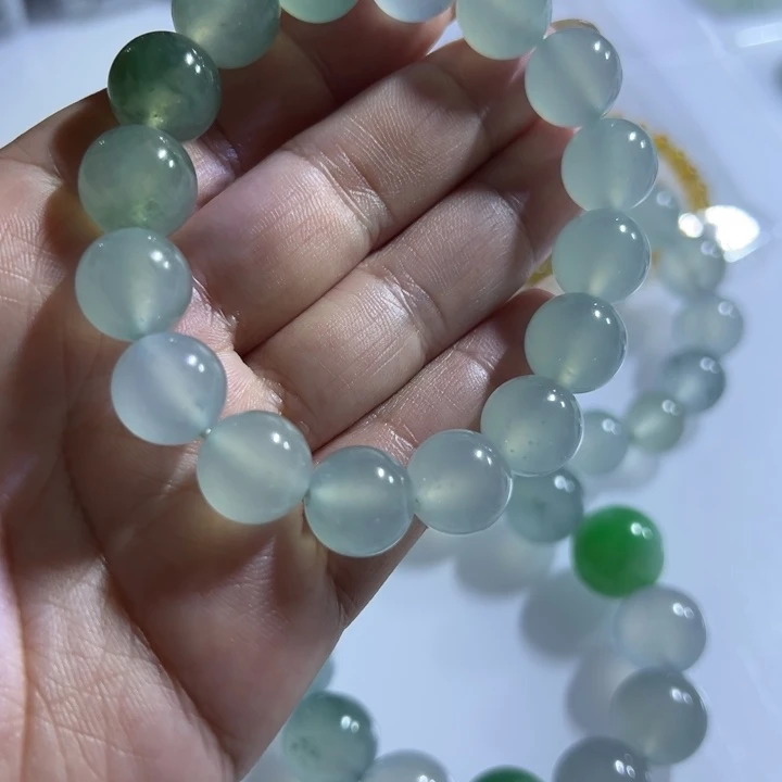 未镶嵌手链翡翠冰晴飘花串