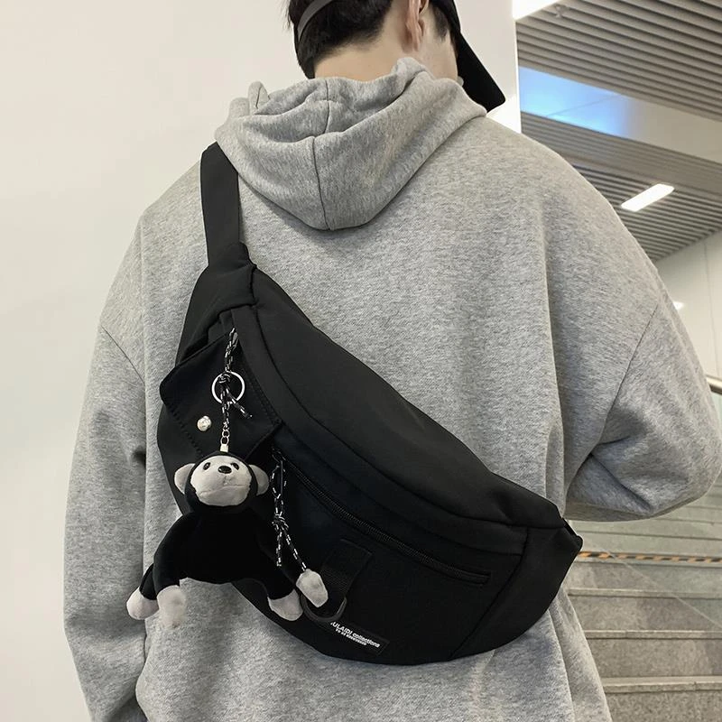 胸包男士工装单肩包包2025新款大容量腰包背包骑行百搭帆布斜挎包