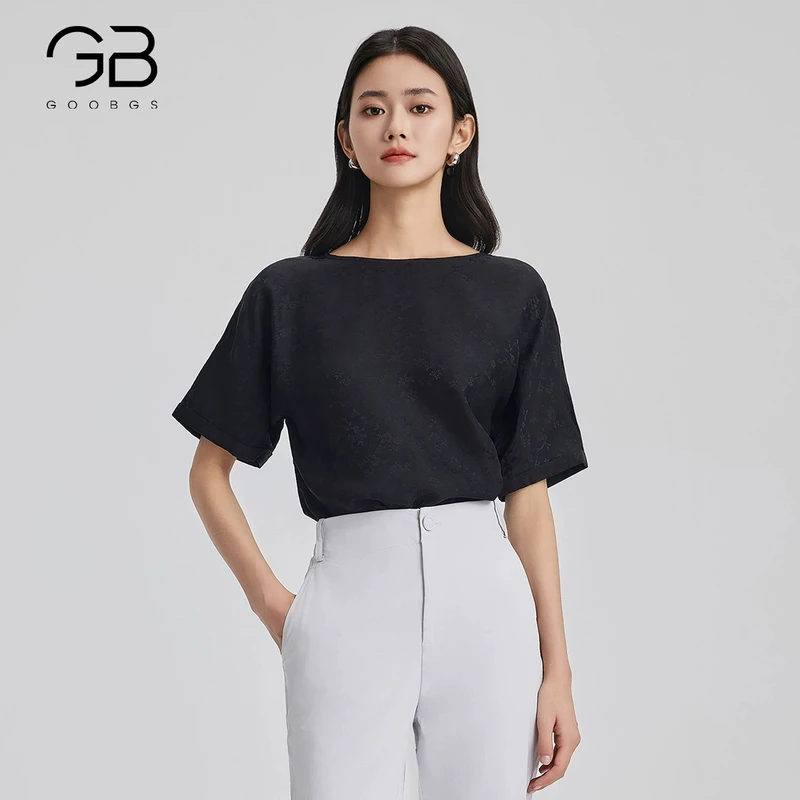 【谷邦L+】谷邦GOOBGS 桑蚕丝短袖上衣 G3216301