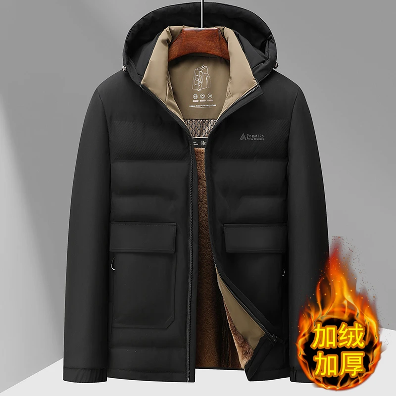 2025爆款男士连帽加绒加厚保暖冬季棉服6289