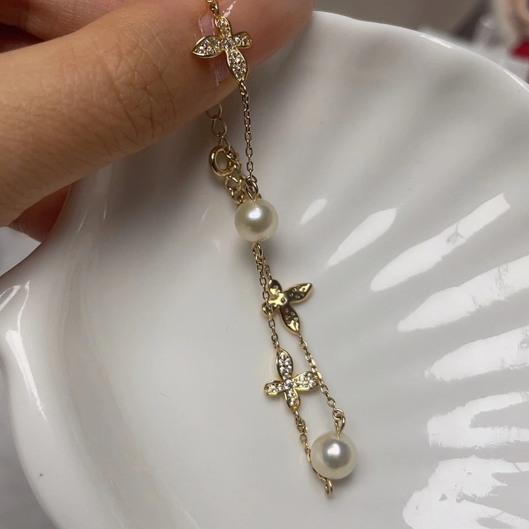 手绳海水珍珠银S925镶嵌