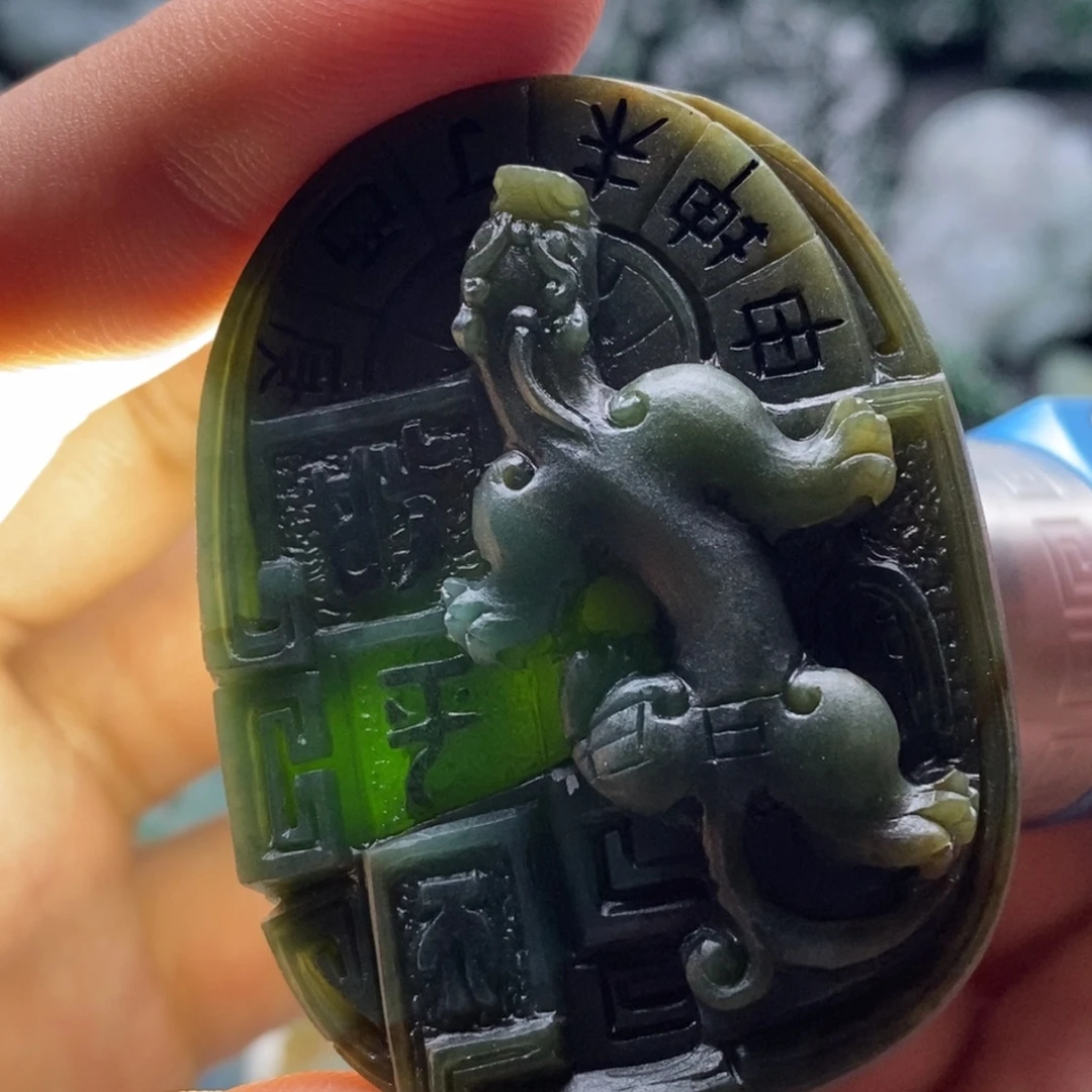 定制翡翠未镶嵌天然翡翠A货仿古牌