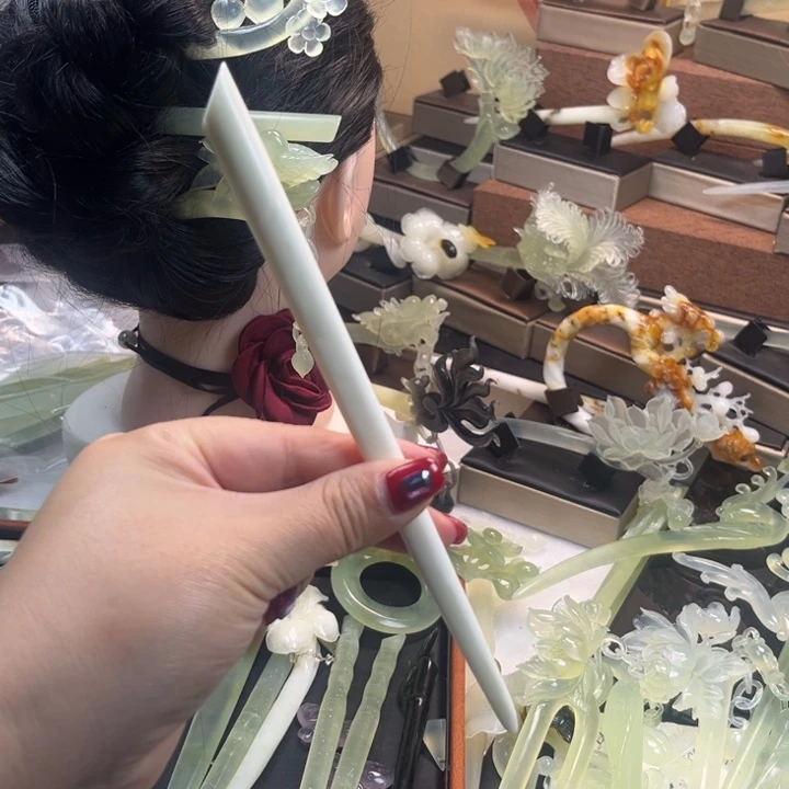 蛇纹石玉合金发饰