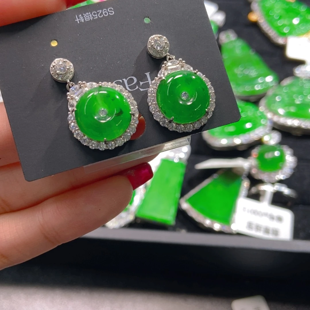 翡翠吊坠(不含链)银S925镶嵌