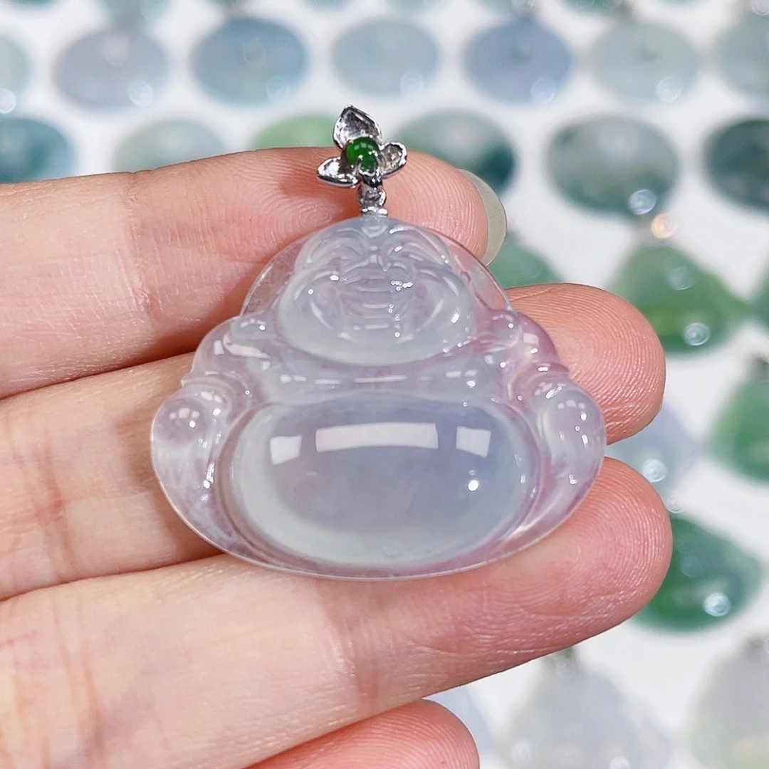 颈饰18K金镶嵌翡翠吊坠