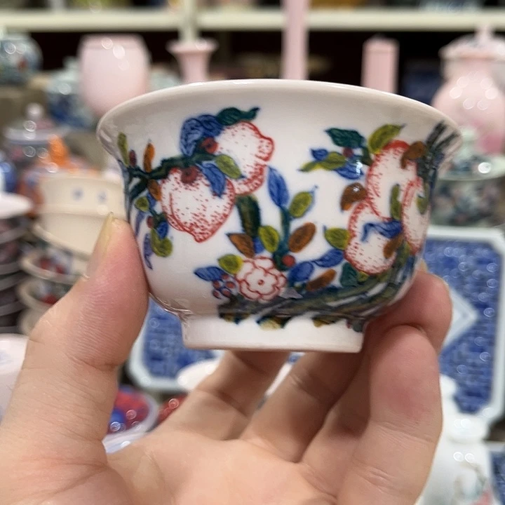 摆件////////景德镇陶瓷杯子。红。