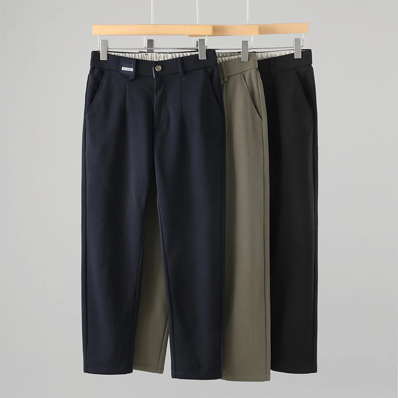 通亿禾秋冬厚款男士直筒抗皱免烫长裤子高级感轻奢户外商务休闲裤