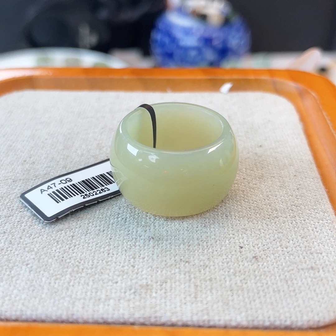 未镶嵌戒指和田玉c65奶黄墩墩18.1