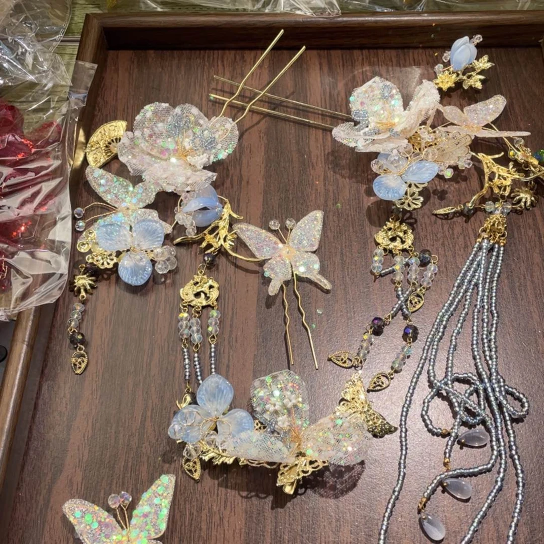 混合材质新娘头饰默认微瑕不退换