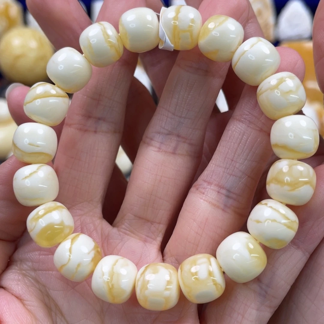蜜蜡裸石未镶嵌琥珀蜜蜡手串卡11mm