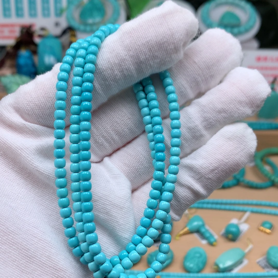 未镶嵌绿松石珠宝奇石4mm