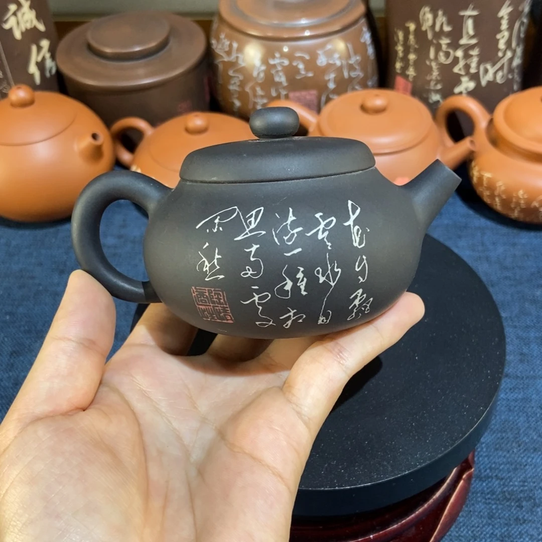1建水紫陶手工彩填壶160c