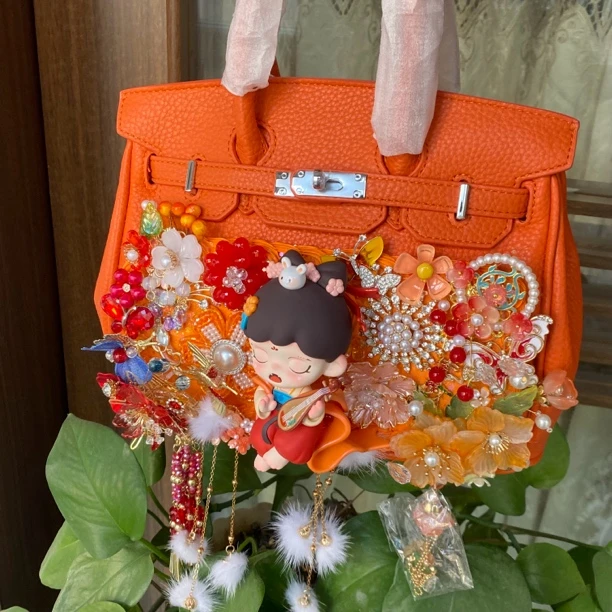 国风重工手作娃包zoraa飞天霓裳橙色