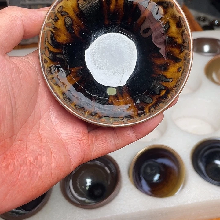 头***条茶盏邹云源龙窑柴烧