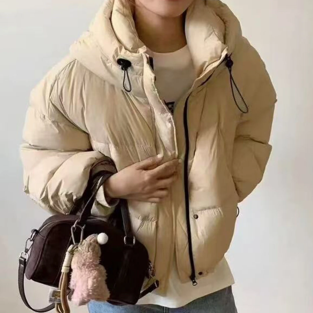 【ENXI】冬季韩系短款连帽加厚宽松面包服羽绒服外套251725